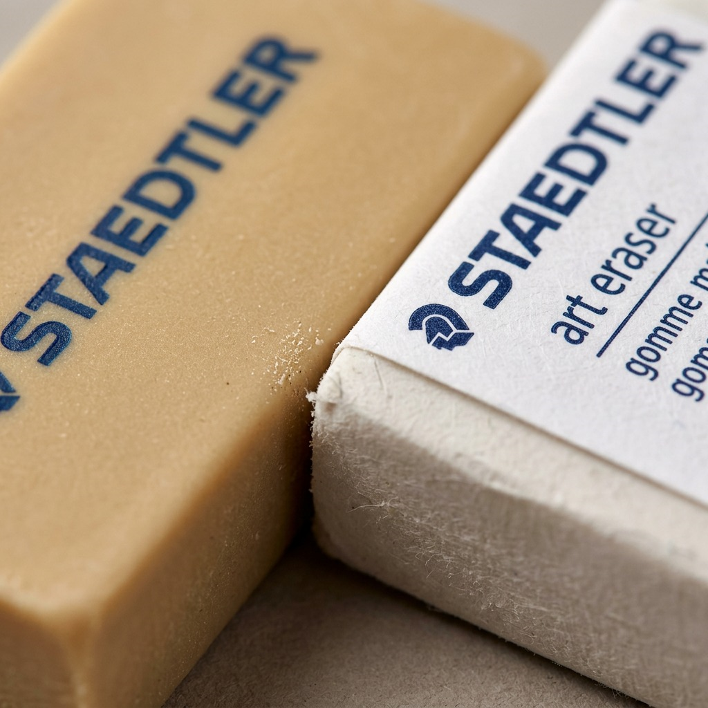 STAEDTLER – Lot de 2 gommes : mie de pain et artistique, réf. 5427SBK2-C — vue rapprochée des détails