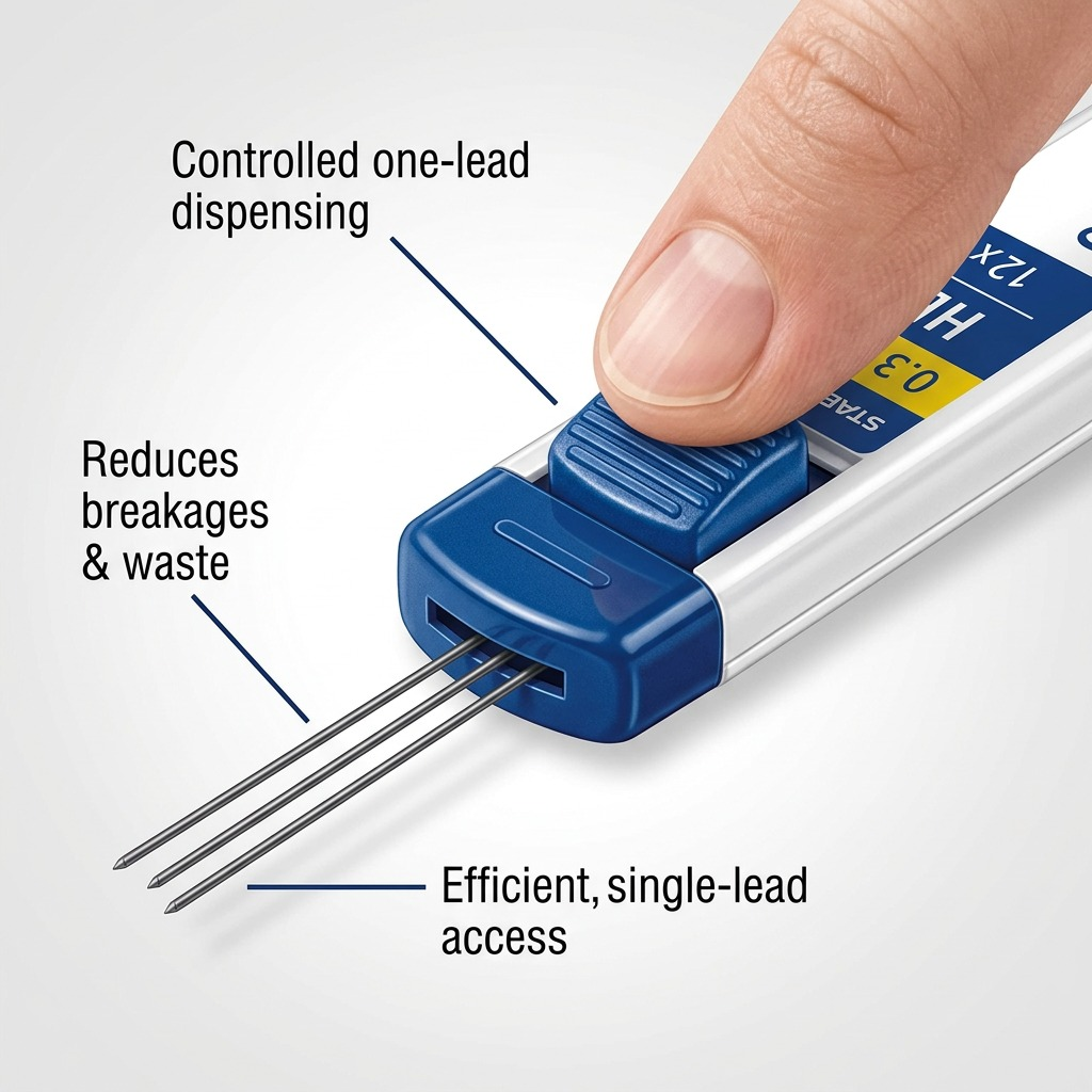 STAEDTLER Mars micro – 12 mines 0,3 mm HB, réf. 250-03-HB-02 — vue du produit 6