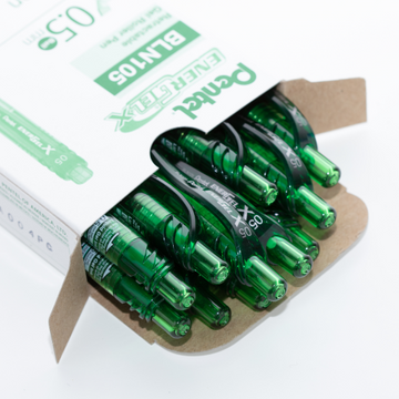 EnerGel-X Ret retractable gel roller, (0.5mm) needle tip, green ink