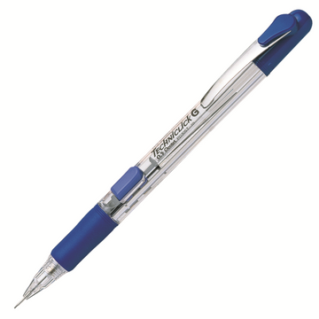 Twist-Erase Click Mechanical Pencil (0.7mm) Clear Barrel, Blue Grip