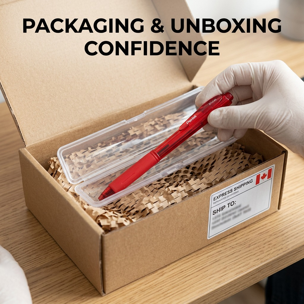Pentel Wow! Retractable Ballpoint Pen with 1.0mm medium tip, red translucent barrel and comfort grip.