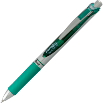 EnerGel Ret retractable gel roller, (0.7mm) metal tip, green ink