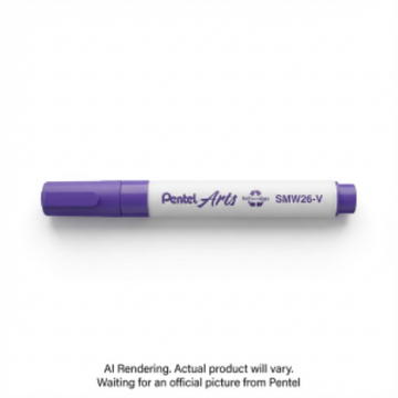 Pentel Arts Wet Erase Chalk Marker, Small Chisel Tip, Violet Ink