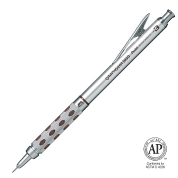 GraphGear 1000 Retractable Mechanical Drafting Pencil (0.3mm), Brown Accents, Gift Case
