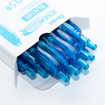 EnerGel-X – 0.5mm Retractable Gel Pen, Needle Tip, Sky Blue Ink