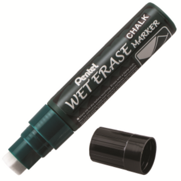 Pentel Arts Wet Erase Chalk Marker, Jumbo Chisel Tip, Black Ink