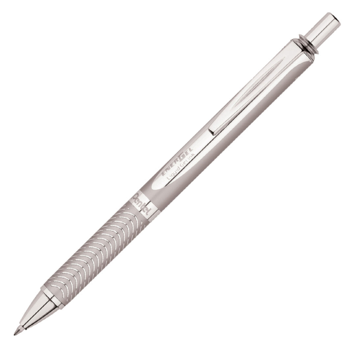 Pentel EnerGel Alloy BL407 corps argenté encre noire