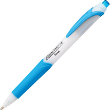 GlideWrite Ballpoint Pen with TechnIFlo Ink, (1.0mm) Bold Point, Sky Blue Ink