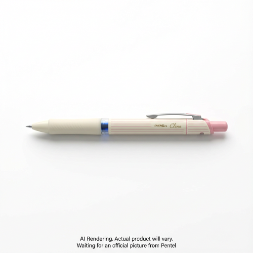 EnerGel Clena – 0.5 mm retractable liquid gel pen, needle tip, pink accent, blue ink