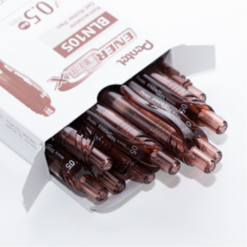 EnerGel-X – 0.5 mm retractable gel pen, needle tip, brown ink