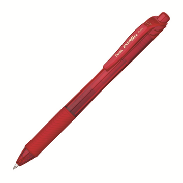 EnerGel-X – Retractable gel pen, 0.7 mm metal tip, red ink