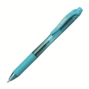 EnerGel-X – Retractable gel pen, 0.7 mm metal tip, turquoise ink