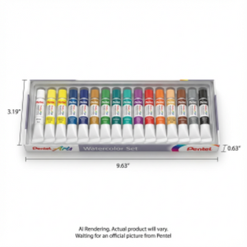 Pentel Arts Water Colors Assorted Colors, 18-Pk