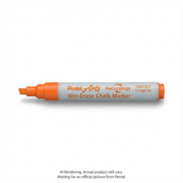 Pentel Arts Wet Erase Chalk Marker, Small Chisel Tip, Orange Ink