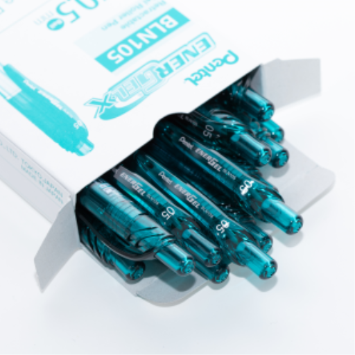 EnerGel-X – Stylo gel rétractable 0,5 mm, pointe aiguille, encre turquoise – photo du produit Pentel