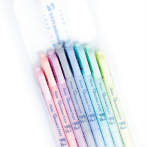 Illumina Flex Liquid Highlighter, Dual Tip - Chisel and Bullet, Pastel Colors 8PC Assorted Pack