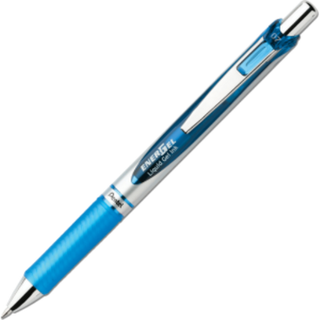 EnerGel Retractable Gel Roller, (0.7mm) Metal Tip, Sky Blue Ink
