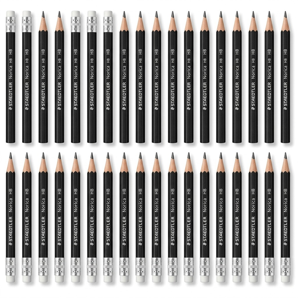 STAEDTLER Norica – 24 crayons graphite HB noirs, réf. 13249-CB2411 — vue du produit sur fond clair