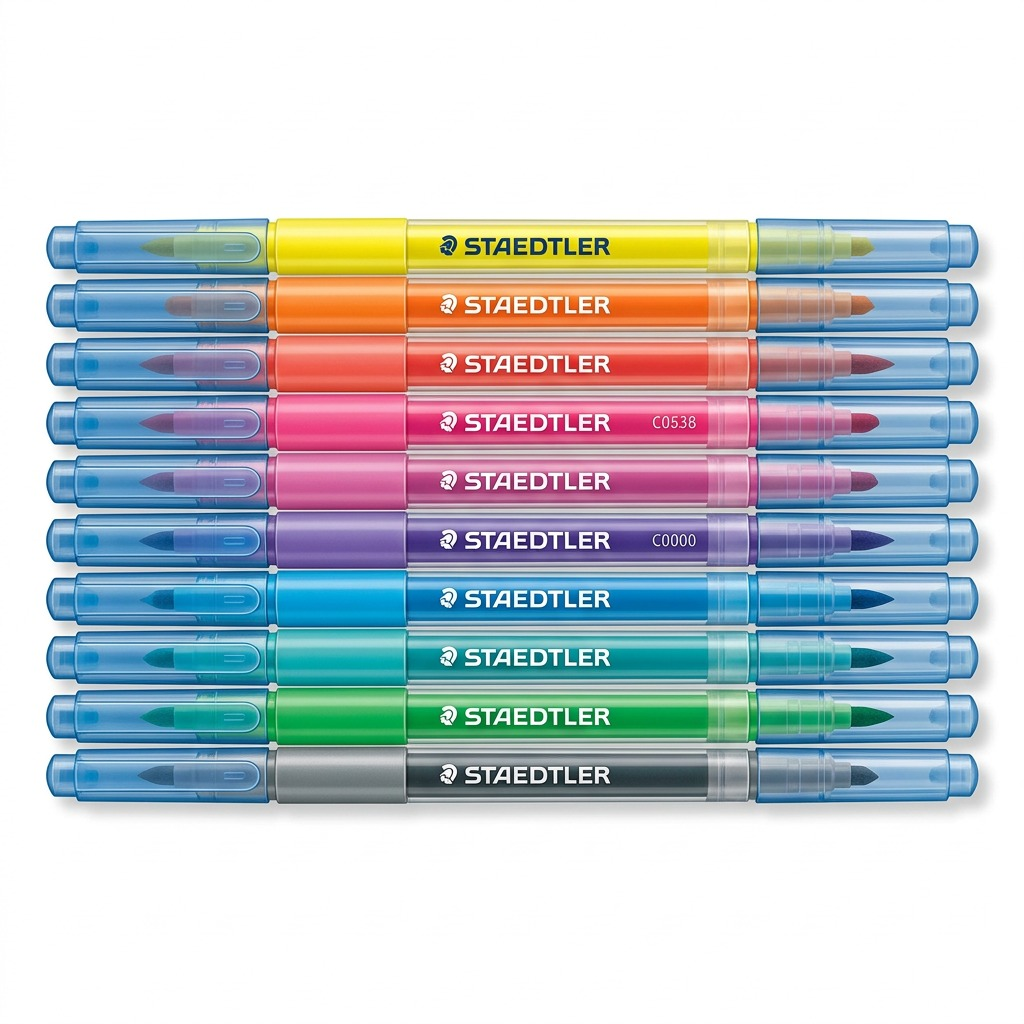 STAEDTLER Lot de 10 surligneurs double pointe, référence 3620TB10LU — vue sur fond clair
