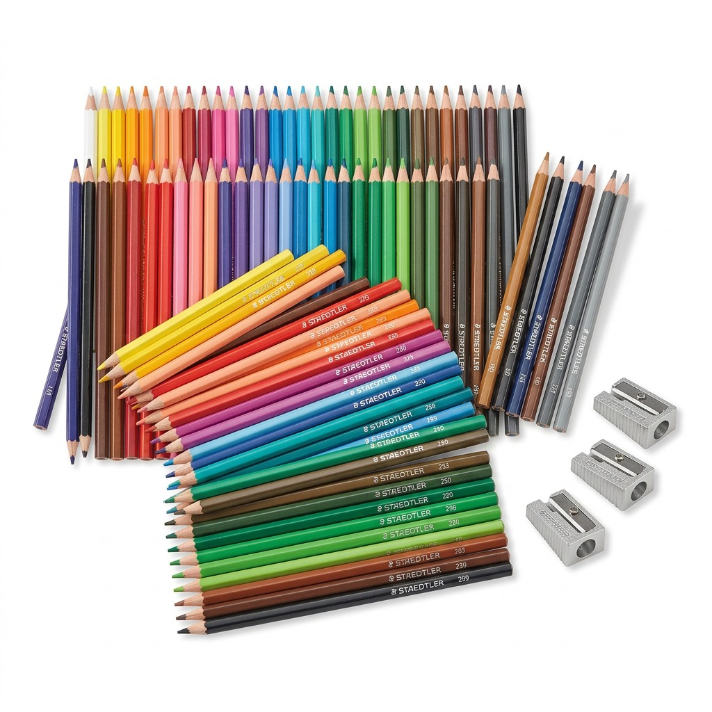 STAEDTLER 144 crayons couleur avec 3 taille-crayons, réf. 177-C144A6 — vue du produit sur fond clair