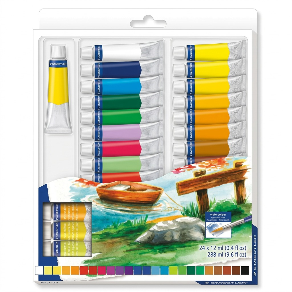 STAEDTLER – Lot de 24 peintures aquarelle tubes 12 ml, réf. 8880-C24-02 — vue 1
