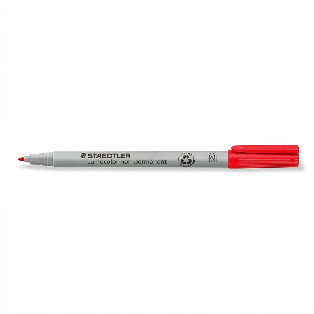 STAEDTLER Lumocolor – Marqueur rouge non permanent moyen, réf. 315-2-10 — vue du produit sur fond clair