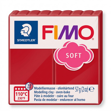 FIMO Soft – Pâte rouge indien 57 g, réf. 8020-24 — vue du produit sur fond clair