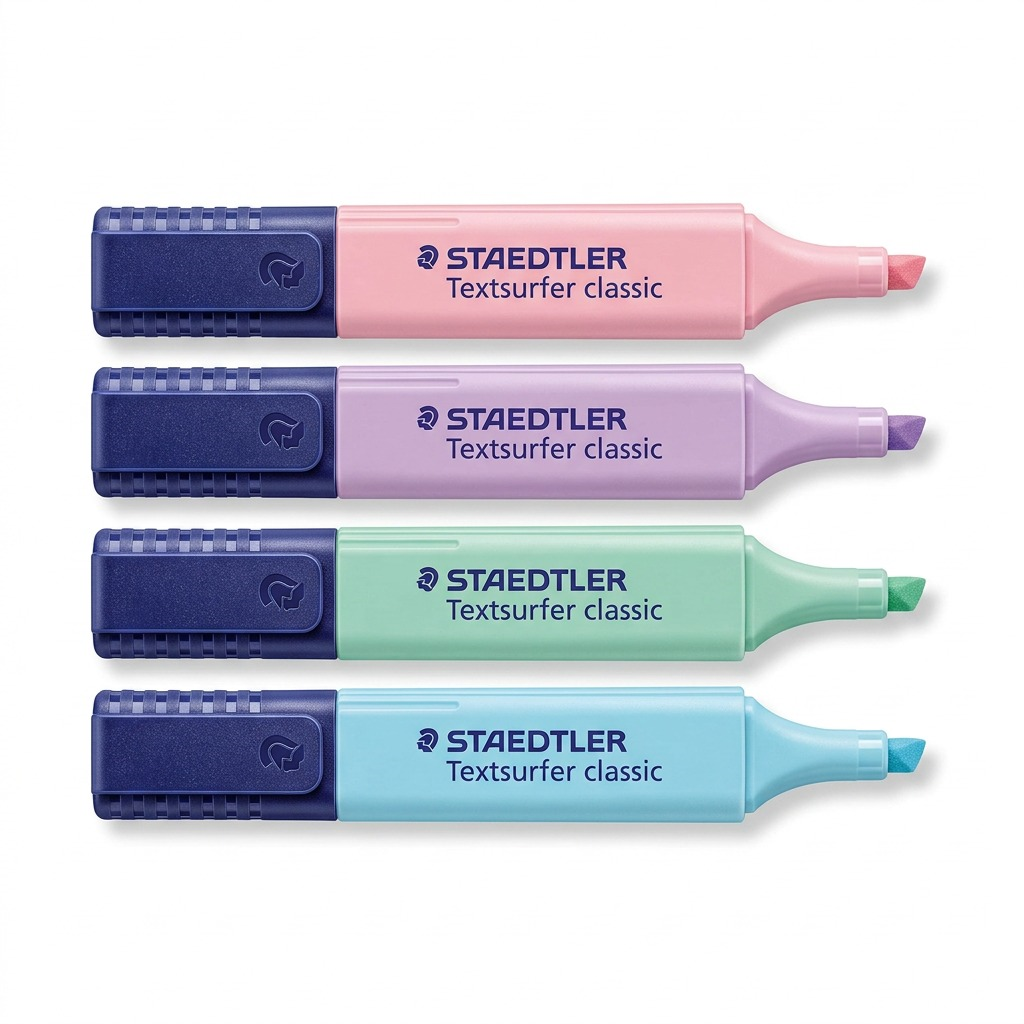STAEDTLER Textsurfer classic – Lot de 4 surligneurs pastel, référence 364-CWP4PA — vue sur fond clair