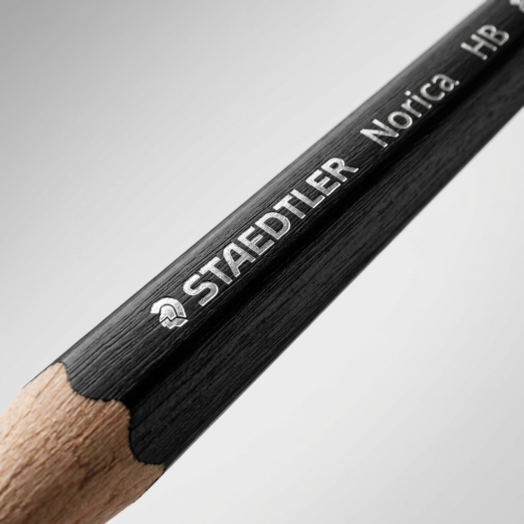 STAEDTLER Norica – 24 crayons graphite HB noirs, réf. 13249-CB2411 — gros plan des détails