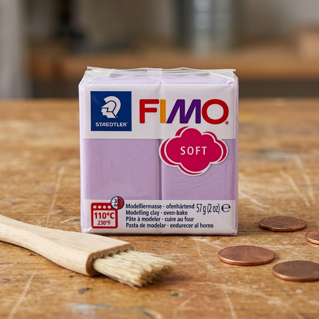High-resolution hero shot of STAEDTLER Fimo Soft Lilac 57g modeling clay.