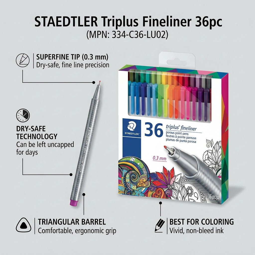 STAEDTLER triplus fineliner – Lot de 36 fineliners 0,3 mm, réf. 334-C36-LU02 — vue 6
