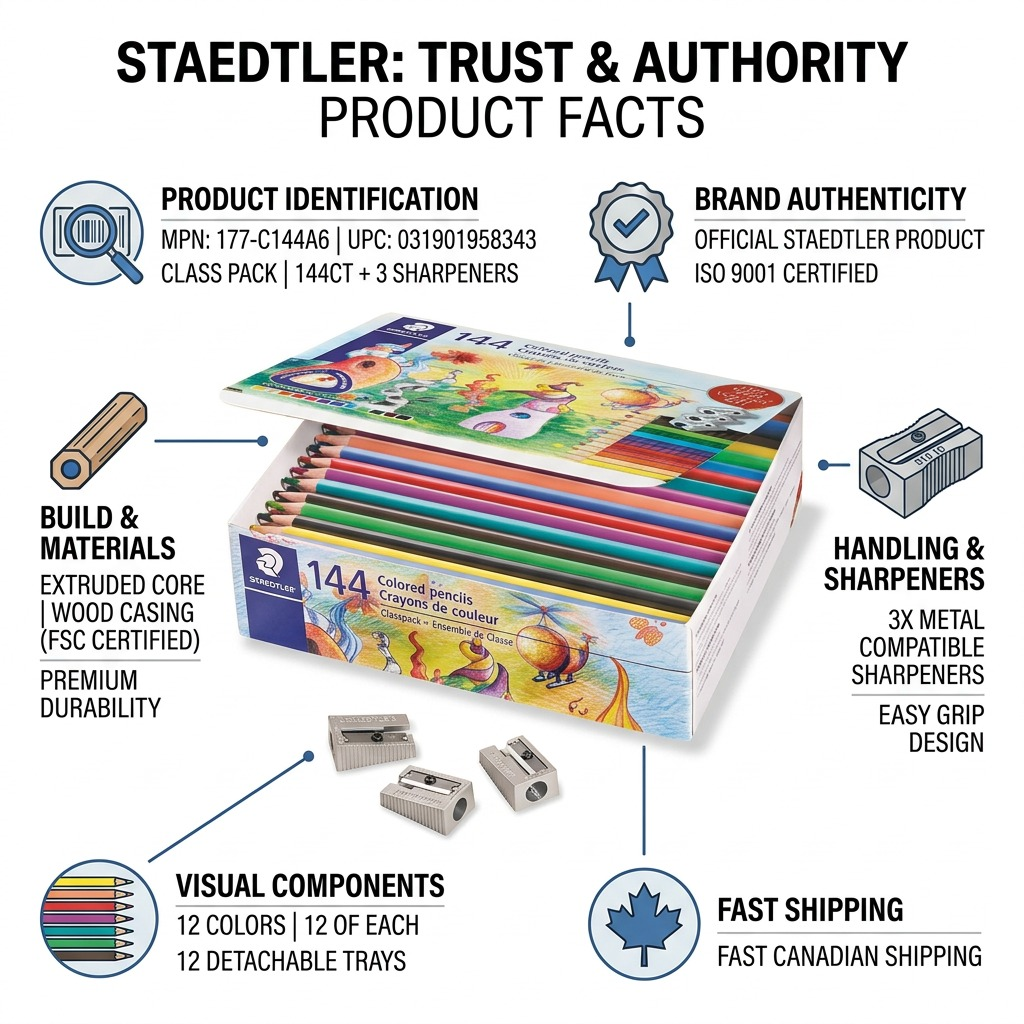 STAEDTLER 144 crayons couleur avec 3 taille-crayons, réf. 177-C144A6 — vue du produit 8