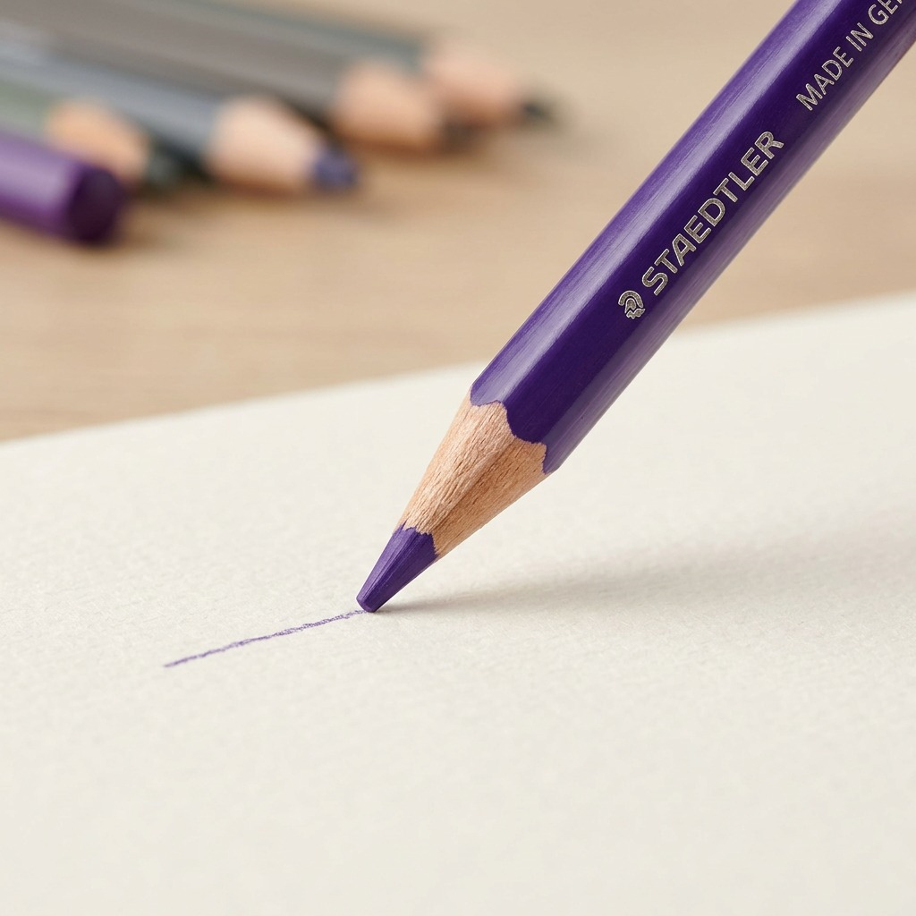 STAEDTLER 72 crayons couleur triangulaires 3 mm, réf. 1278CM72A602 — gros plan des détails
