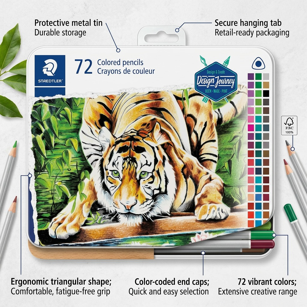 STAEDTLER 72 crayons couleur triangulaires 3 mm, réf. 1278CM72A602 — vue du produit 6