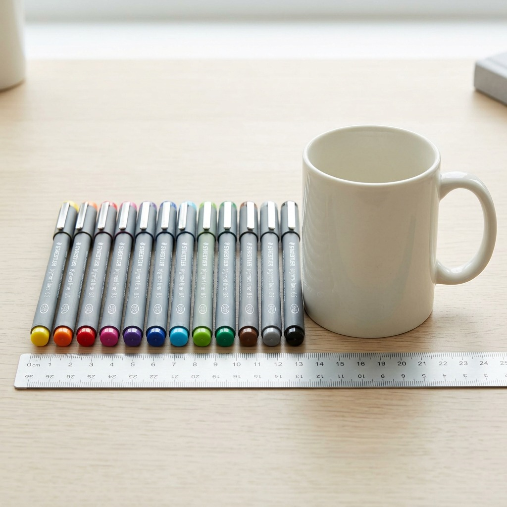 STAEDTLER Pigment Liner – fineliners 0,5 mm, couleurs assorties, réf. 308SBK12A6 — vue du produit 2