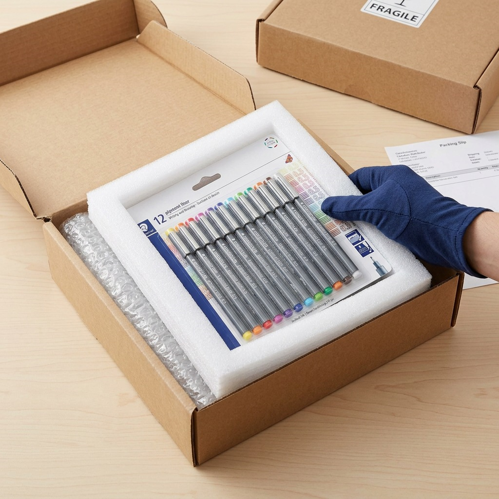 STAEDTLER Pigment Liner – fineliners 0,5 mm, couleurs assorties, réf. 308SBK12A6 — gros plan des détails