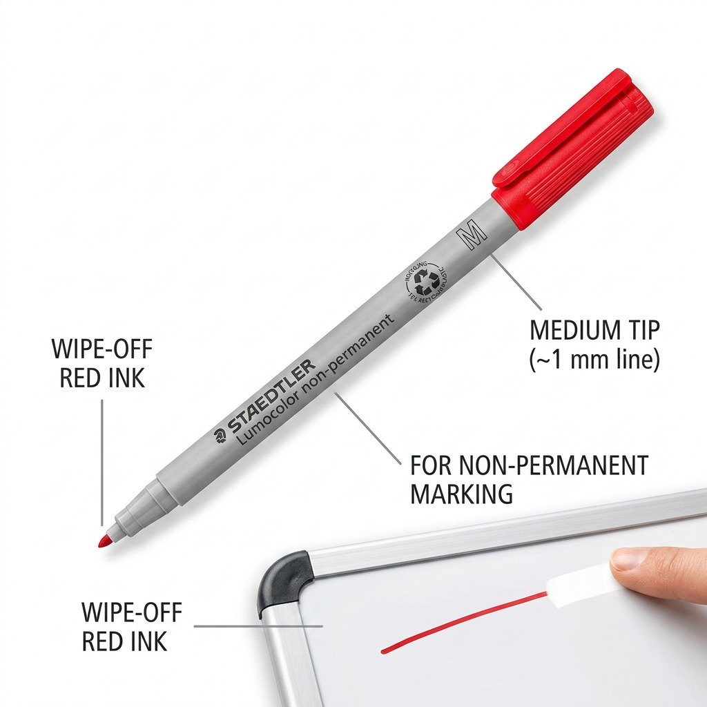 STAEDTLER Lumocolor – Marqueur rouge non permanent moyen, réf. 315-2-10 — vue du produit 6