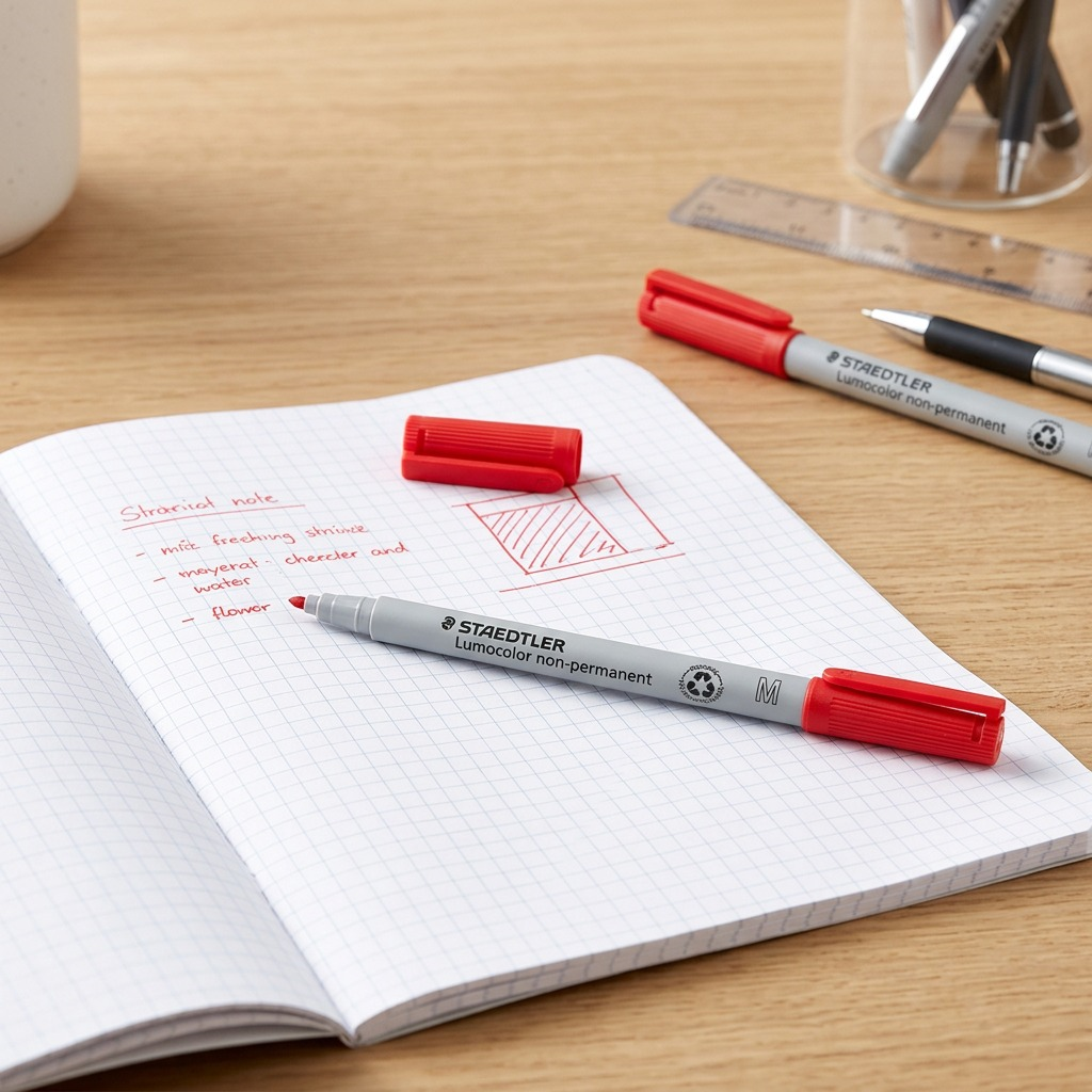 STAEDTLER Lumocolor – Marqueur rouge non permanent moyen, réf. 315-2-10 — vue du produit 4