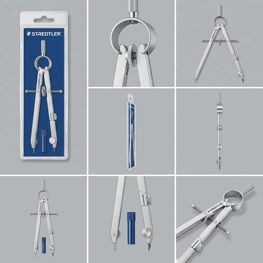 STAEDTLER – Compas 6 po avec mine, réf. 551-WP00A603 — vue rapprochée des détails