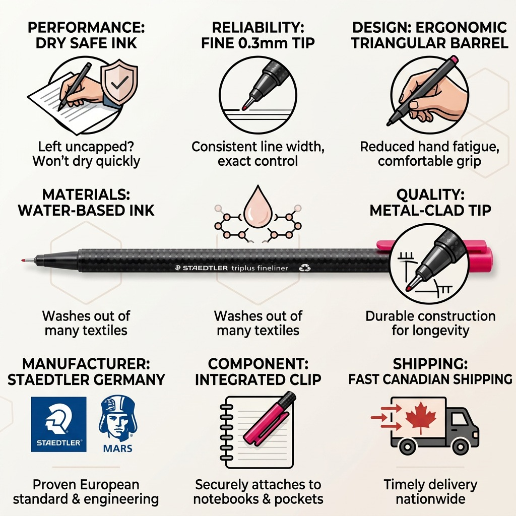 STAEDTLER triplus fineliner – Fineliner rose 0, réf. 334-23-A7 — vue du produit 8