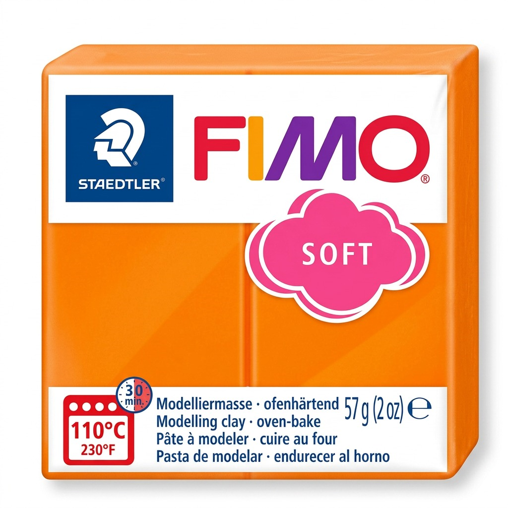 FIMO Soft – Pâte mandarine 57 g, réf. 8020-42 — vue du produit sur fond clair
