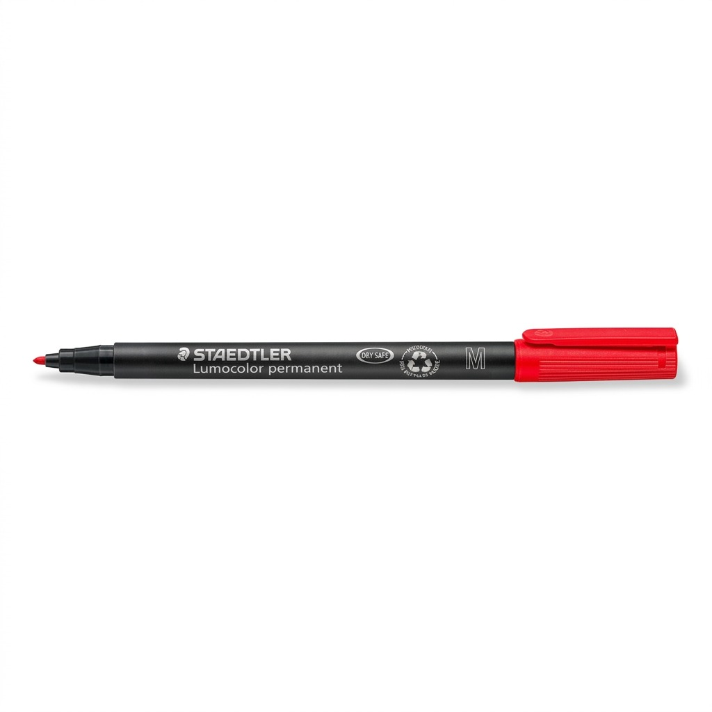 STAEDTLER Lumocolor – Marqueur rouge permanent moyen, réf. 317-2-10 — vue du produit sur fond clair
