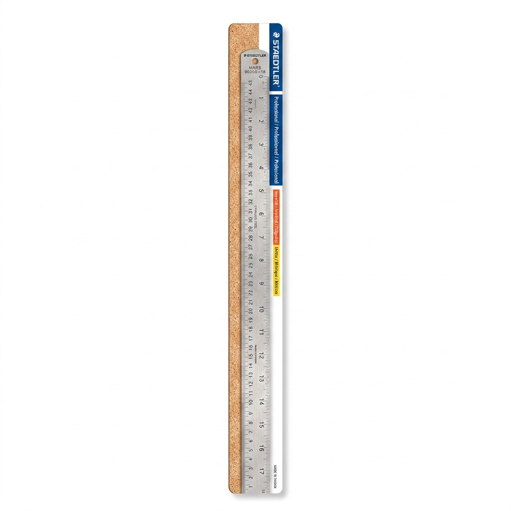 STAEDTLER – Règle en acier 18 po avec dos en liège, réf. 96353-18BK04 — vue 1