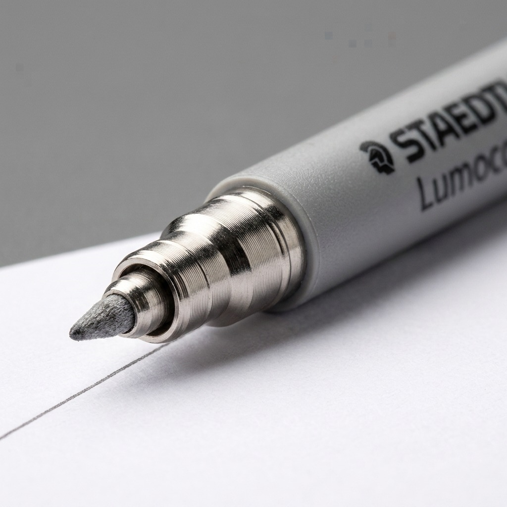 STAEDTLER Lumocolor – Marqueur noir superfin à base d’eau, réf. 311-9-10 — gros plan des détails