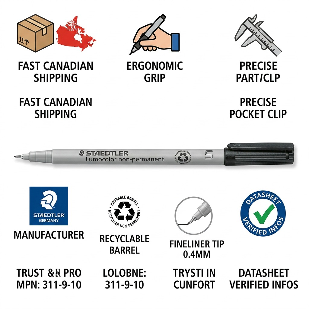 STAEDTLER Lumocolor – Marqueur noir superfin à base d’eau, réf. 311-9-10 — vue du produit 8