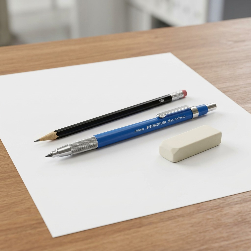 Pure high-resolution ecommerce hero shot of the STAEDTLER Leadholder Mars technico HB (780-C-02) with clip on a pure white background.