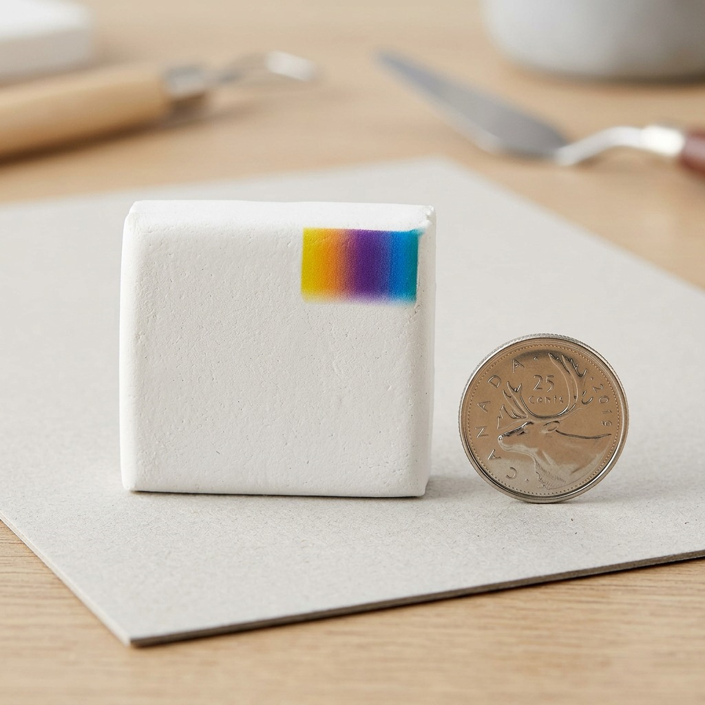High-resolution hero shot of one 57g (2 oz) block of Fimo Professional White modelling clay.