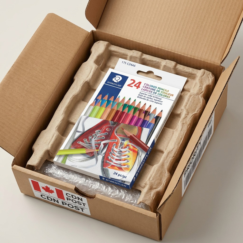 STAEDTLER 24 crayons couleur, réf. 175-C24A6-02 — présentation de l’ensemble et de son emballage