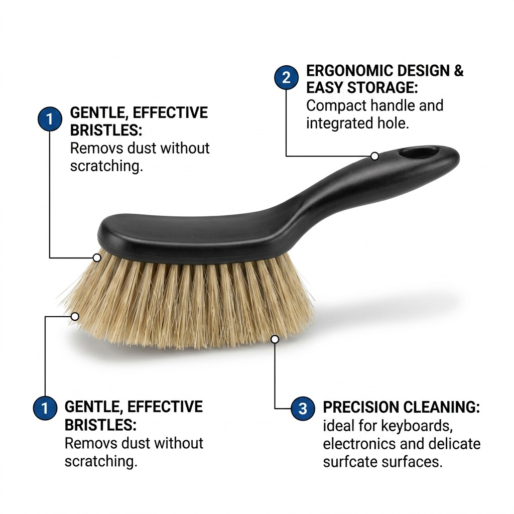 A pristine, high-resolution hero shot of the STAEDTLER mini dusting brush against a pure white background.