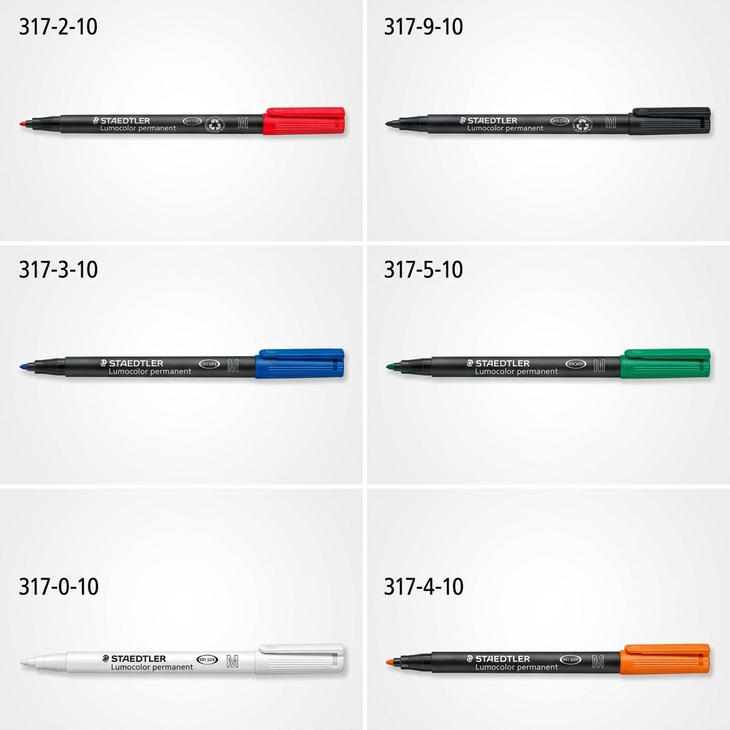 STAEDTLER Lumocolor – Marqueur rouge permanent moyen, réf. 317-2-10 — vue du produit sur fond clair
